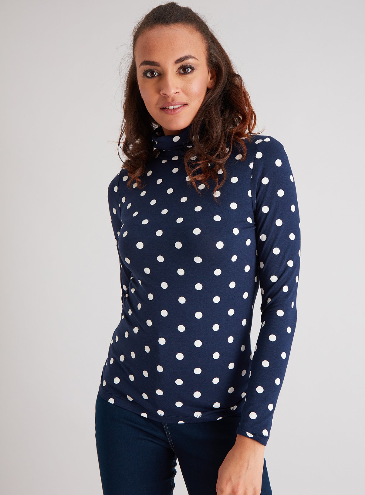 navy polo neck womens