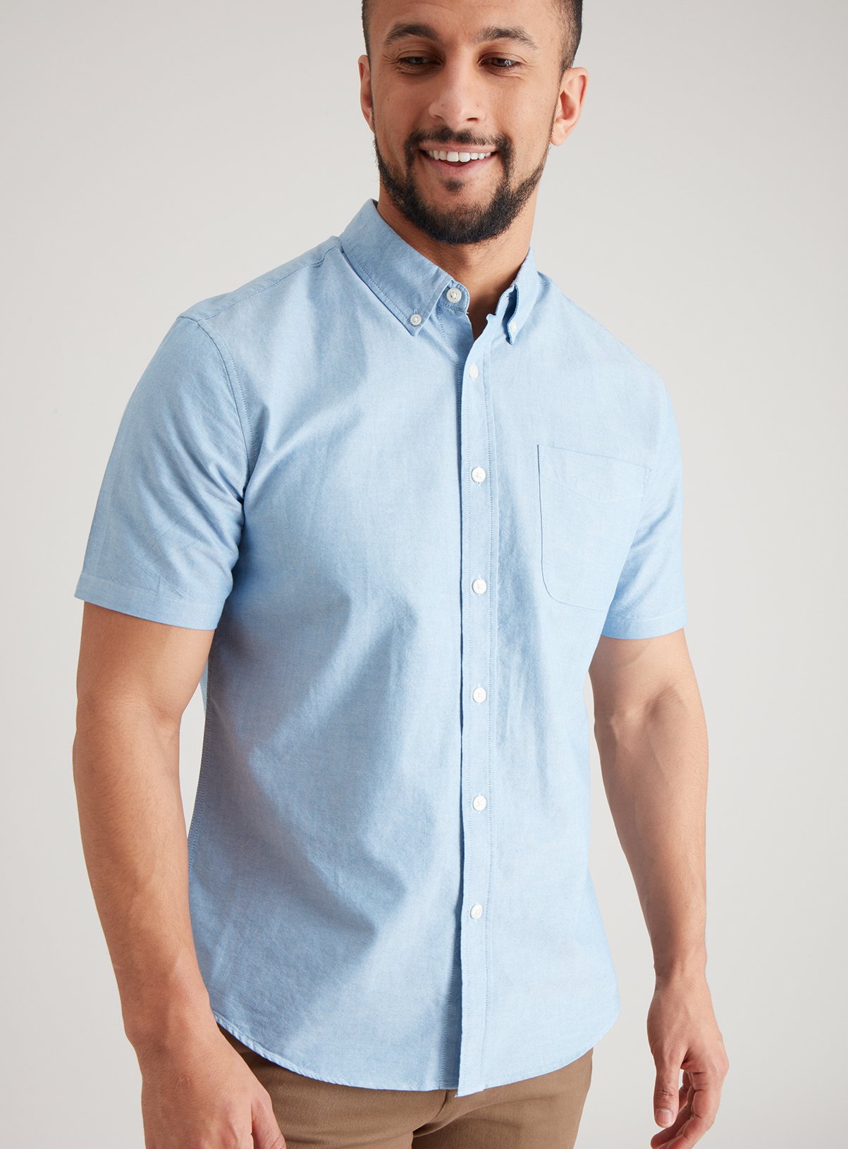 Blue Oxford Regular Fit Short Sleeve Shirt Review