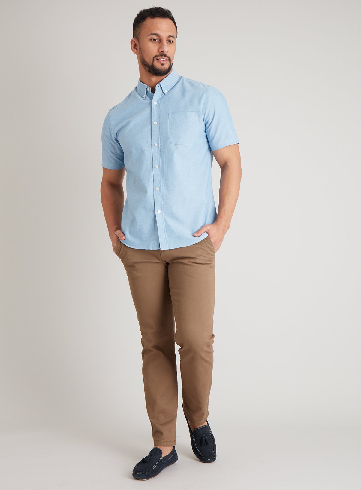 Blue Oxford Regular Fit Short Sleeve Shirt Review