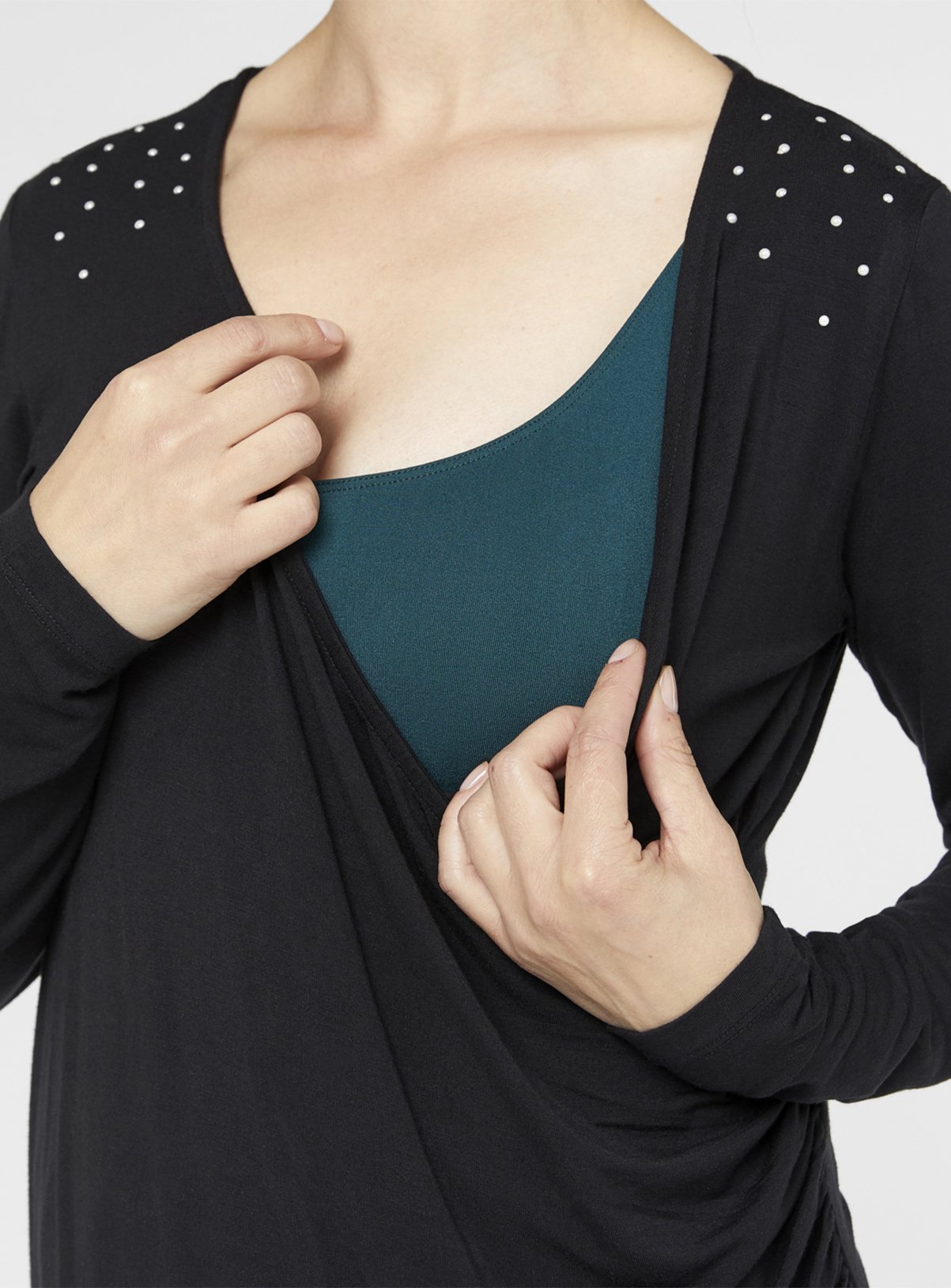 Black Pearl Detail Nursing Maternity Top Review