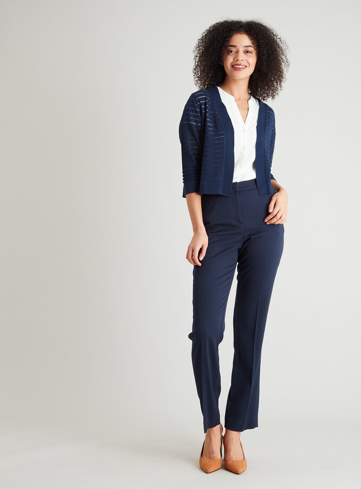 sheer navy cardigan
