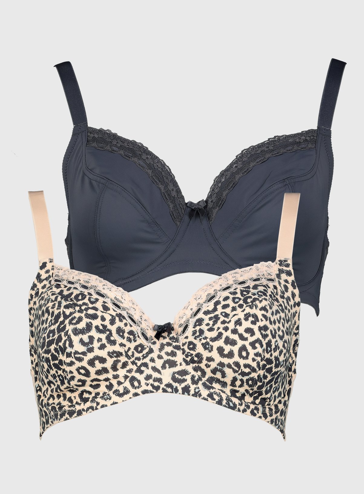 DD+ Charcoal & Leopard Print Full Cup Bra 2 Pack Review