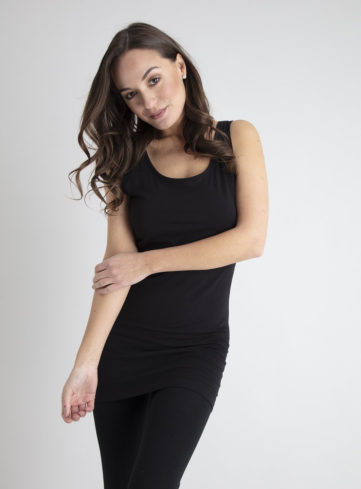Black Scoop Neck Vest With Stretch Review