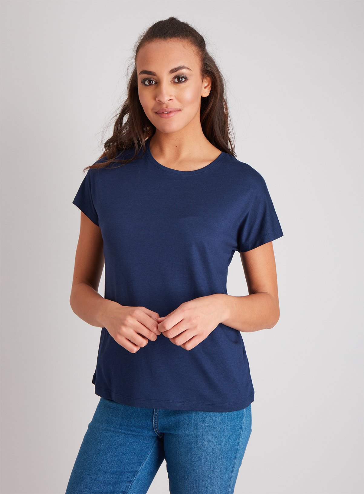 Womens Navy Relaxed Fit T-Shirt | Tu 