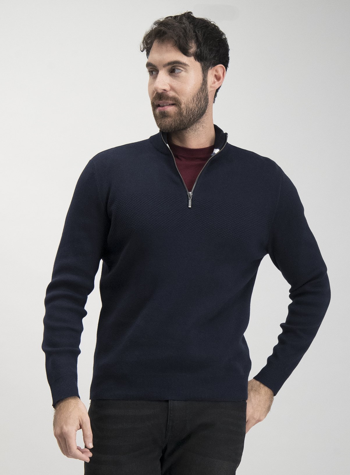 half zip jumper navy