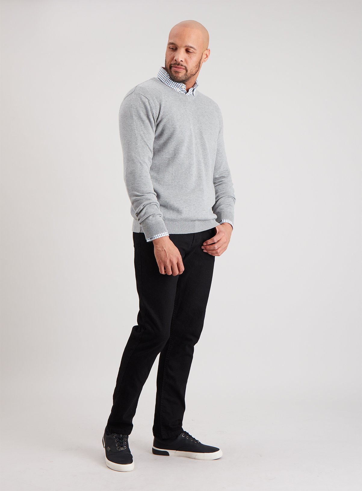 Light Grey Marl V-Neck Jumper Review