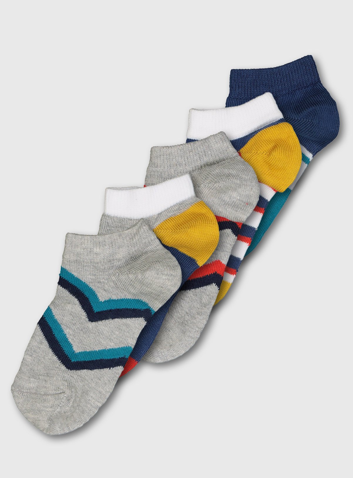 Grey Chevron & Stripe Trainer Socks 2 Pack Review