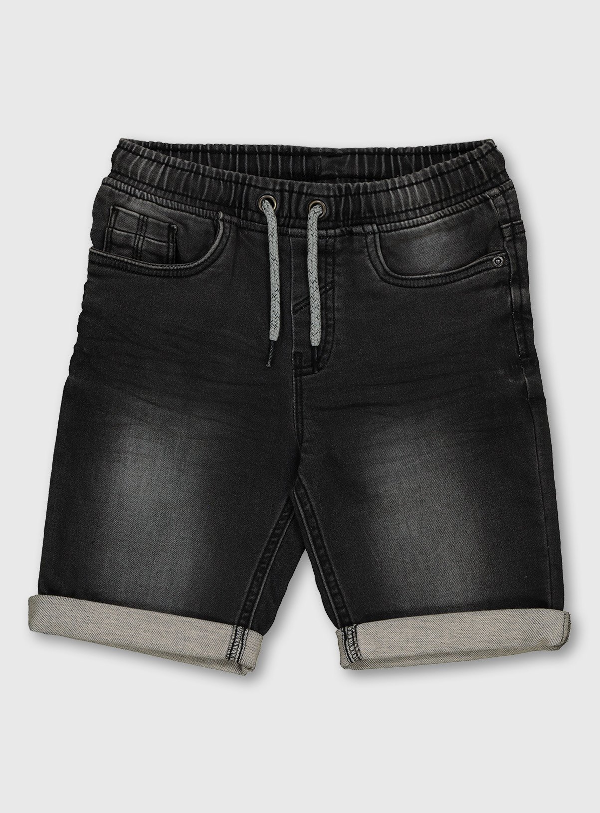 dark grey denim shorts