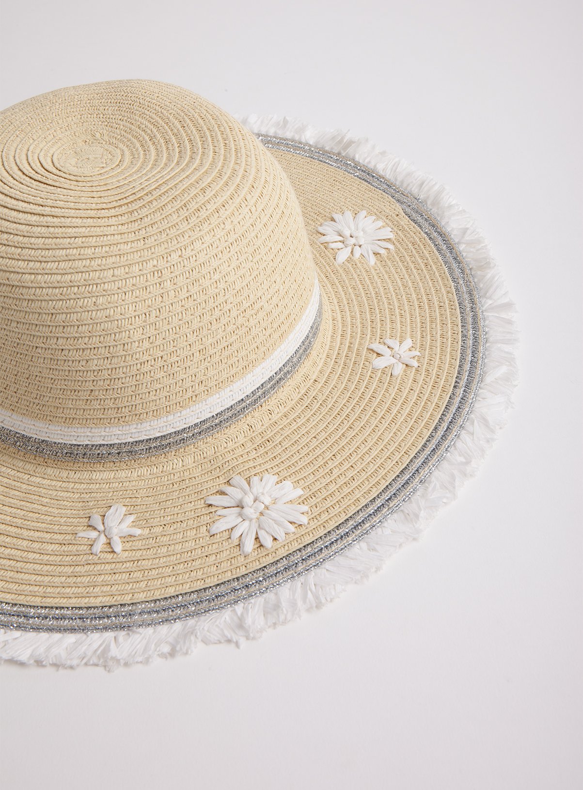 Cream Woven Flower Straw Sun Hat Review