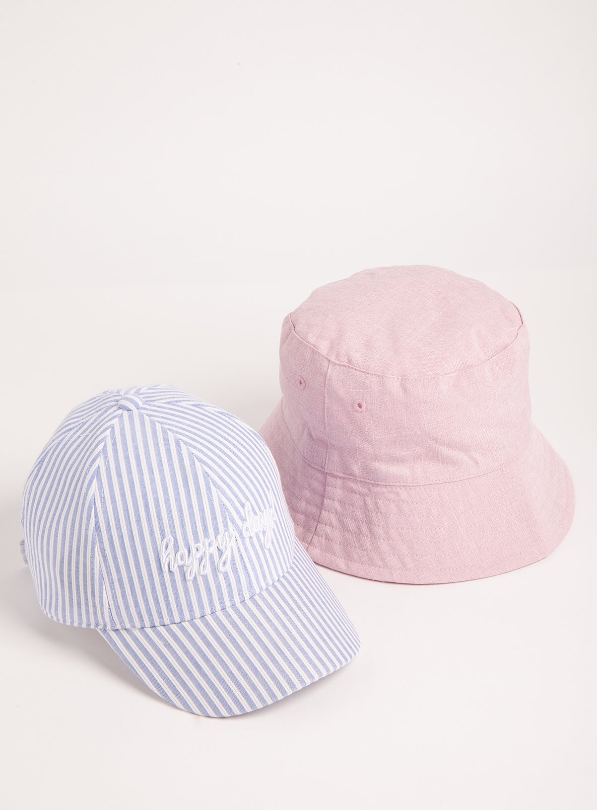 Blue & White Stripe Cap & Pink Bucket Hat 2 Pack Review