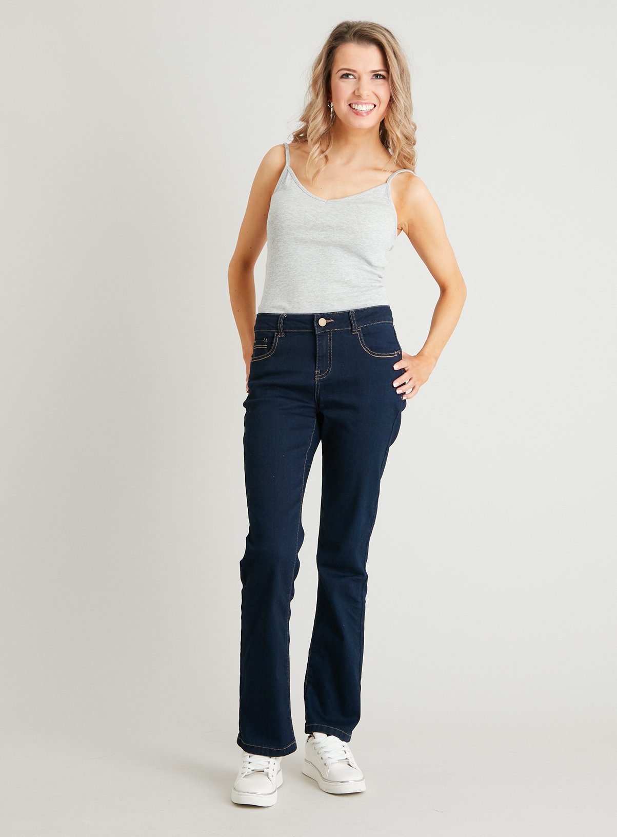 PETITE Dark Denim Straight Leg Jeans With Stretch Review