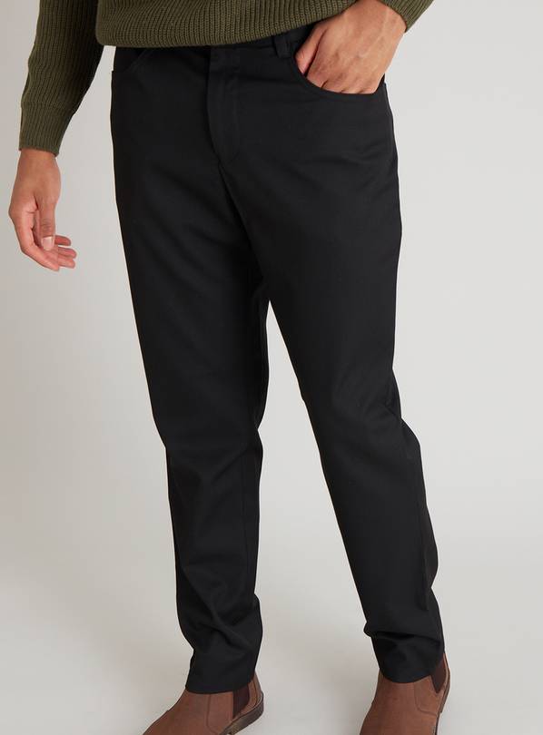 Buy Black Slim Fit Trousers With Stretch - W28 L33 | Formal trousers ...