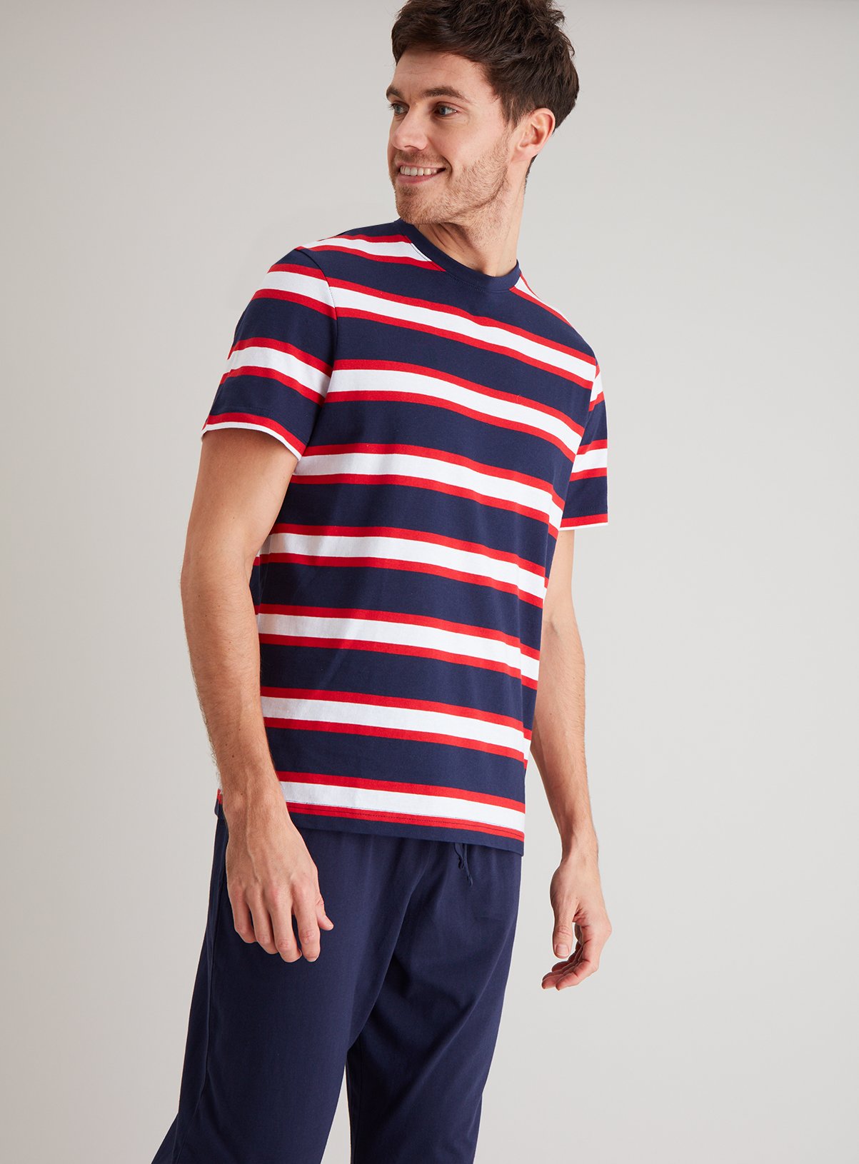 Navy & Red Block Stripe Pyjamas Review