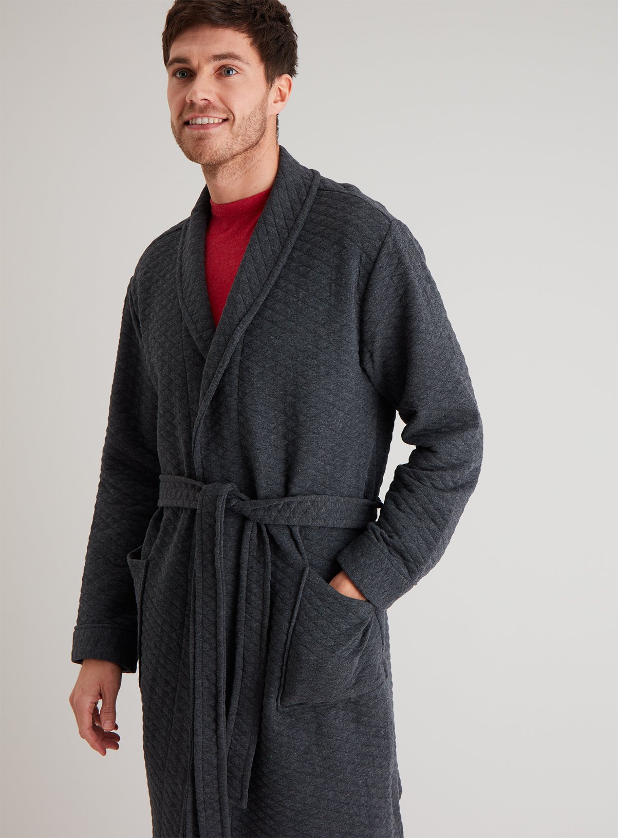 Charcoal Grey Textured Dressing Gown Review