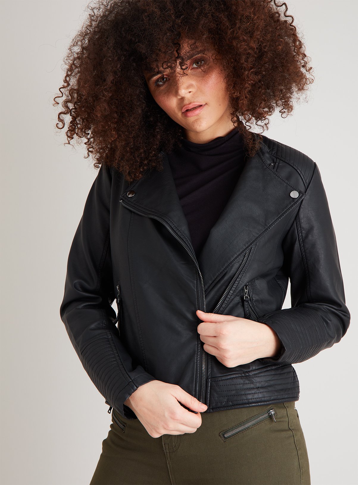 pleather biker jacket