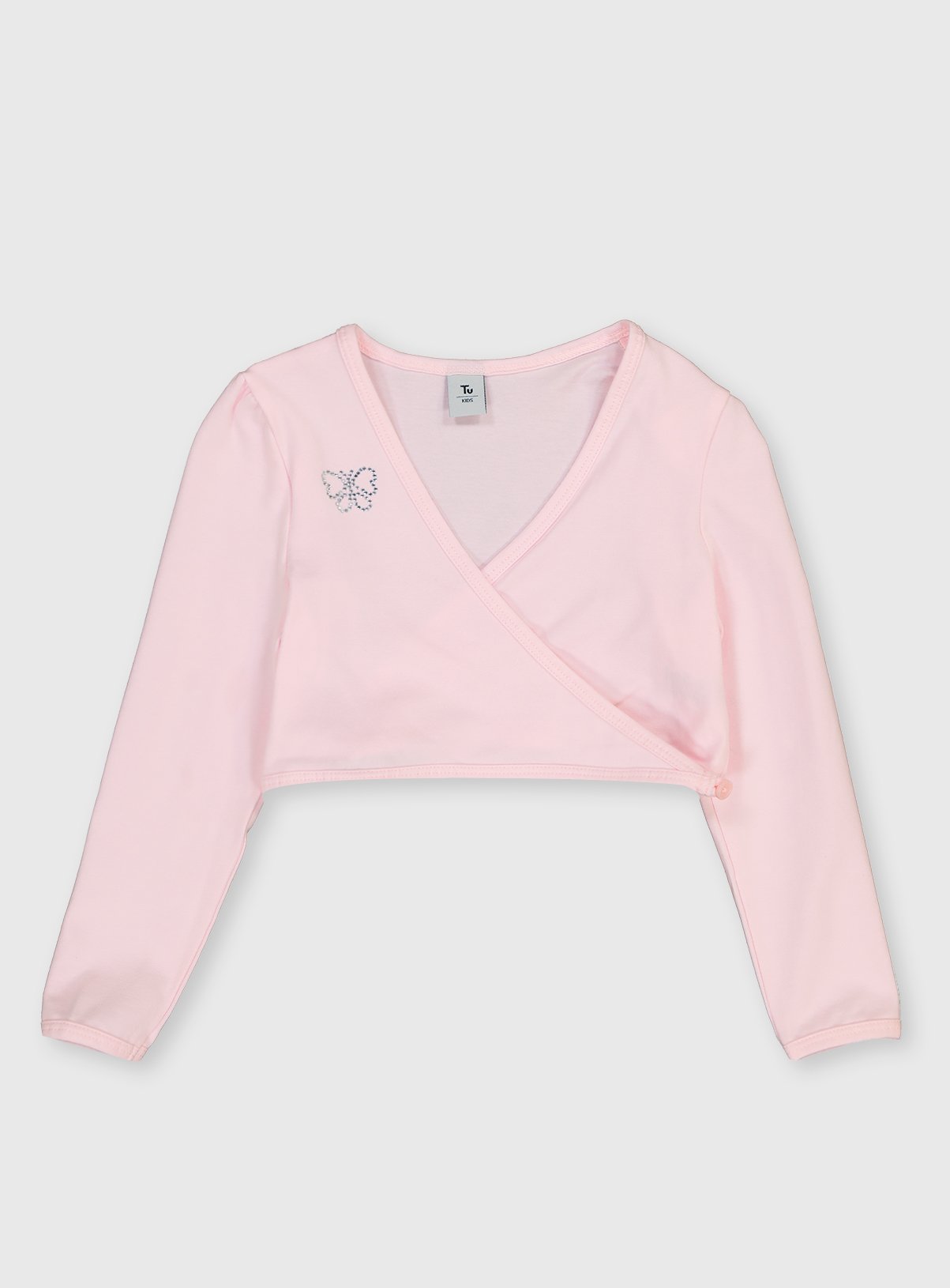 pink ballet wrap sweater