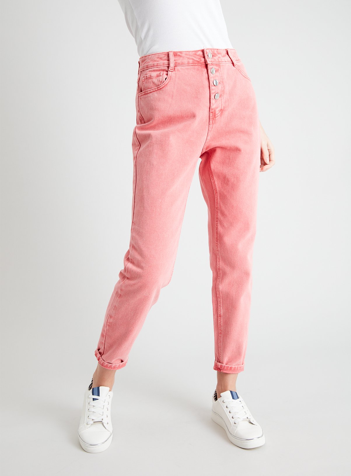 pink mom jeans