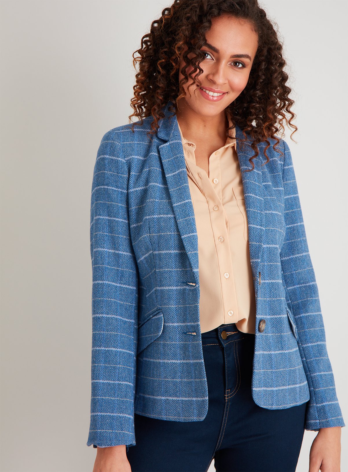 ladies check blazer