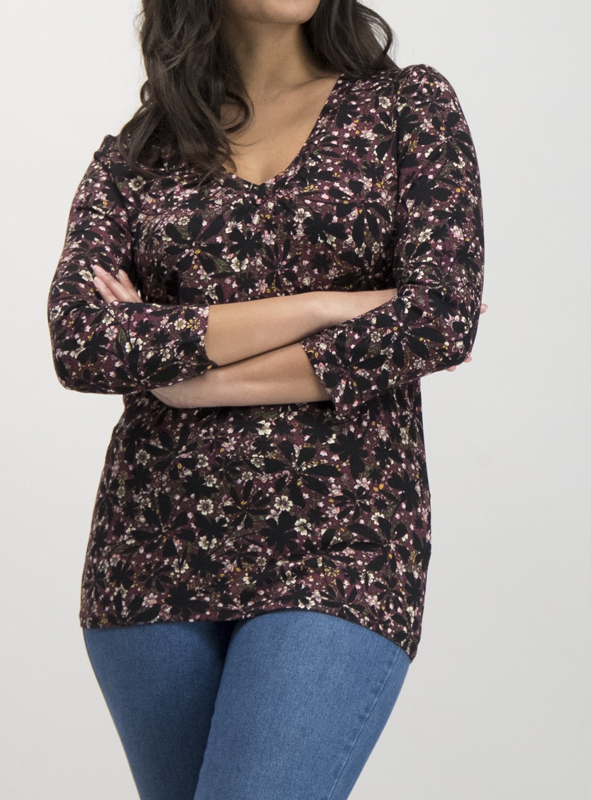 Floral V-Neck Jersey Top Review