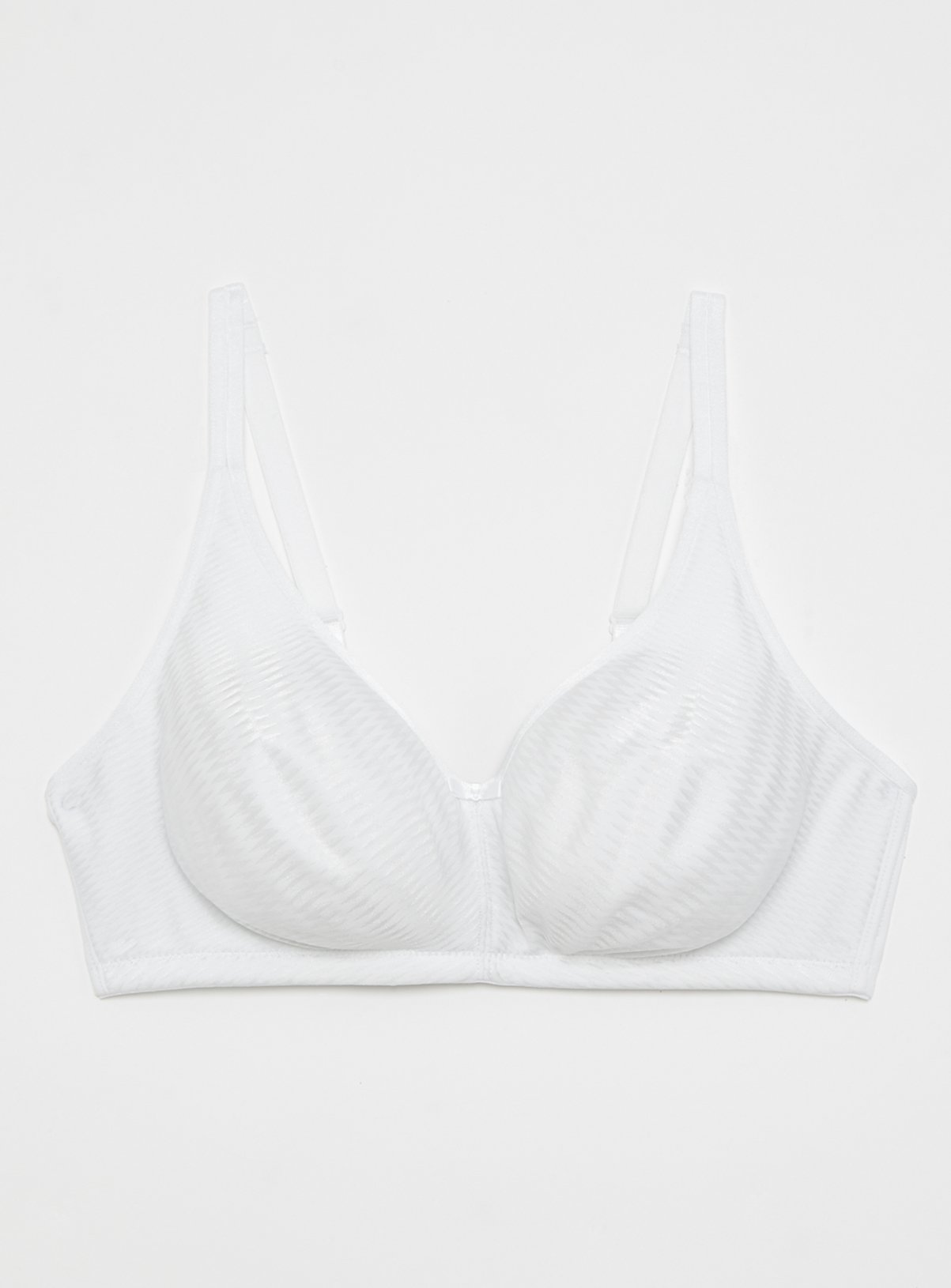 White Soft Comfort Jacquard Zig Zag Lounge Bra Review