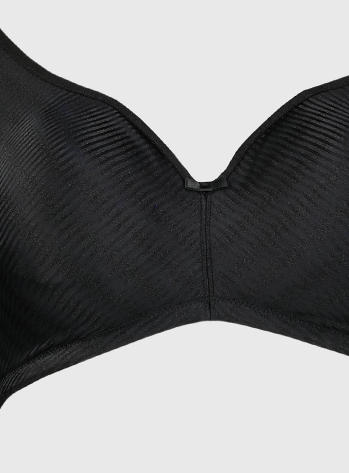 Black Soft Comfort Jacquard Zig Zag Lounge Bra - 32A - Image 3
