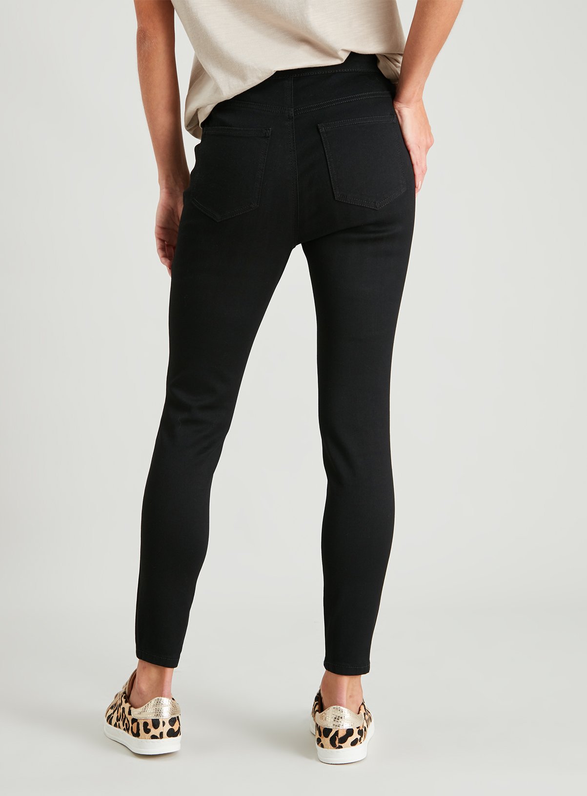 Black High Waisted Skinny Jeggings With Stretch Review