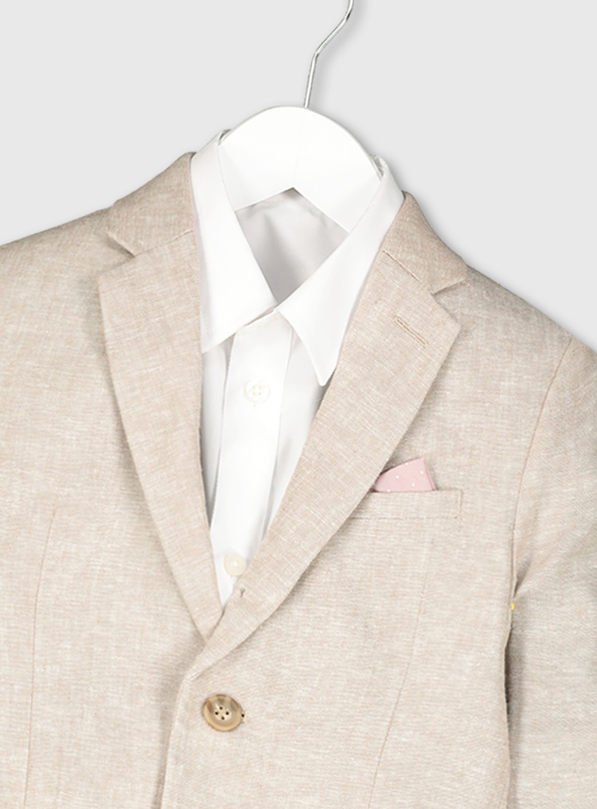 Beige Linen Blend Formal Jacket Review