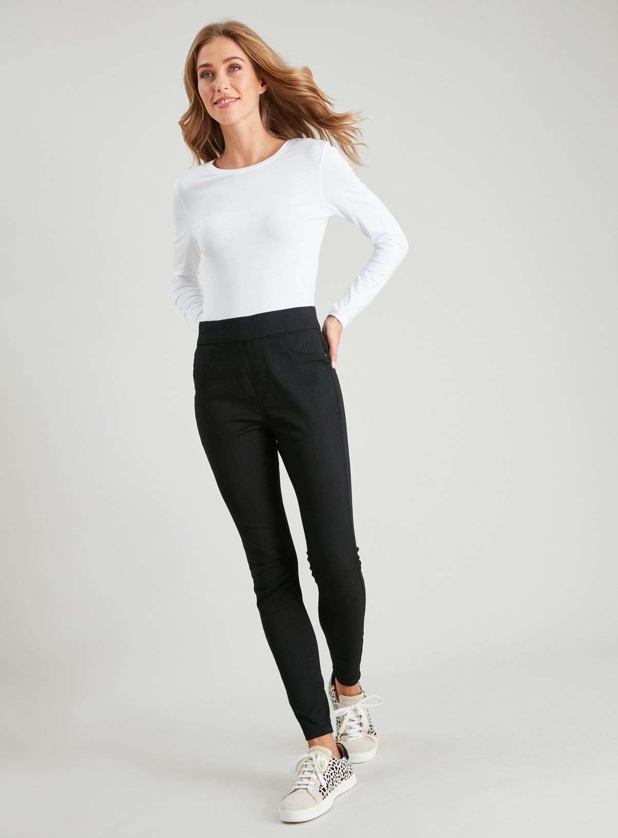 womens black jeggings