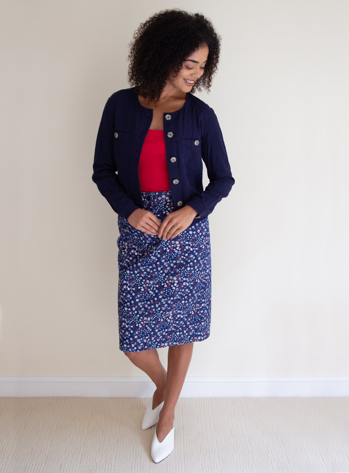 Ditsy Floral Print Twill Skirt Review