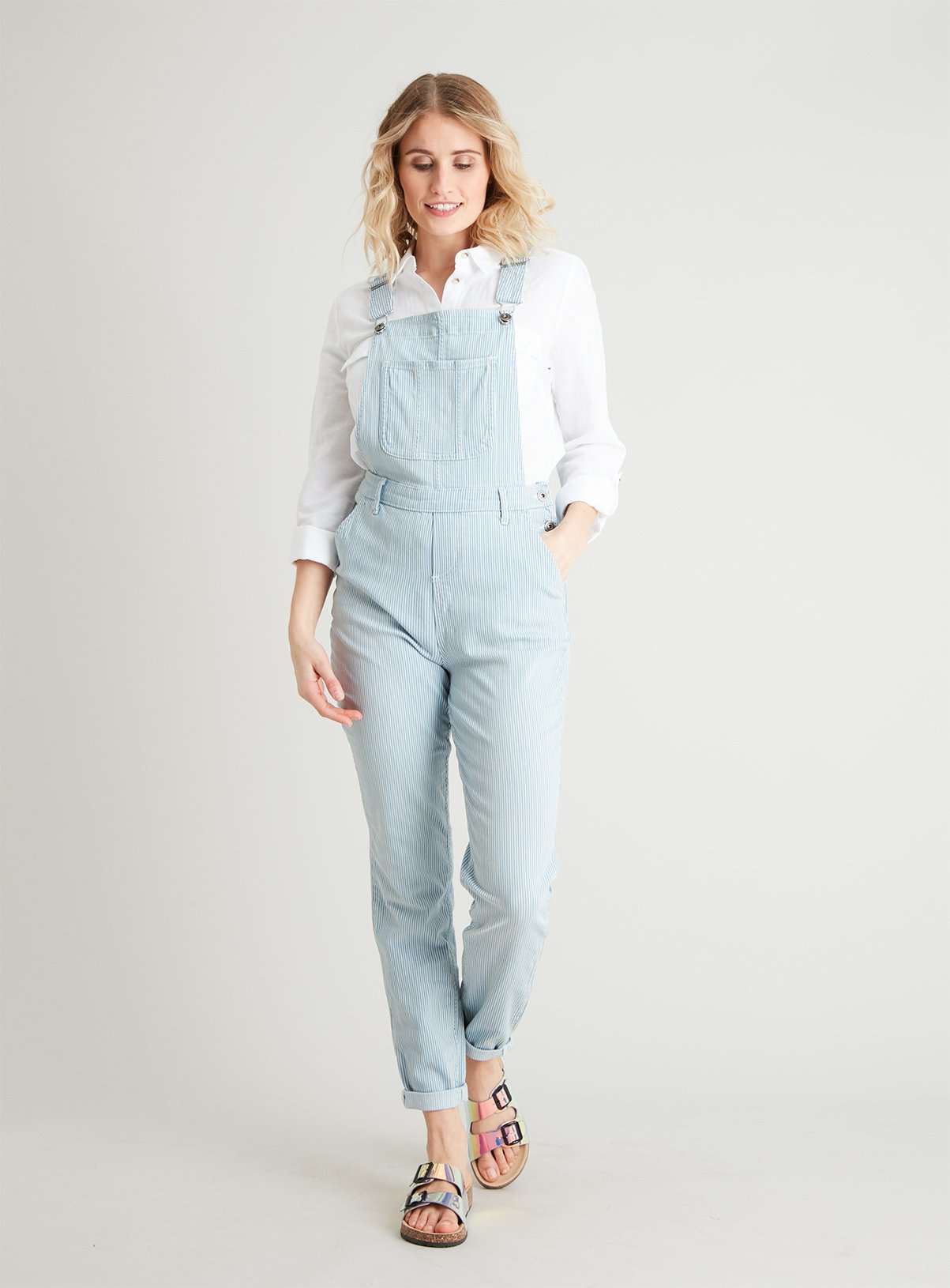 Blue & White Stripe Dungarees Review