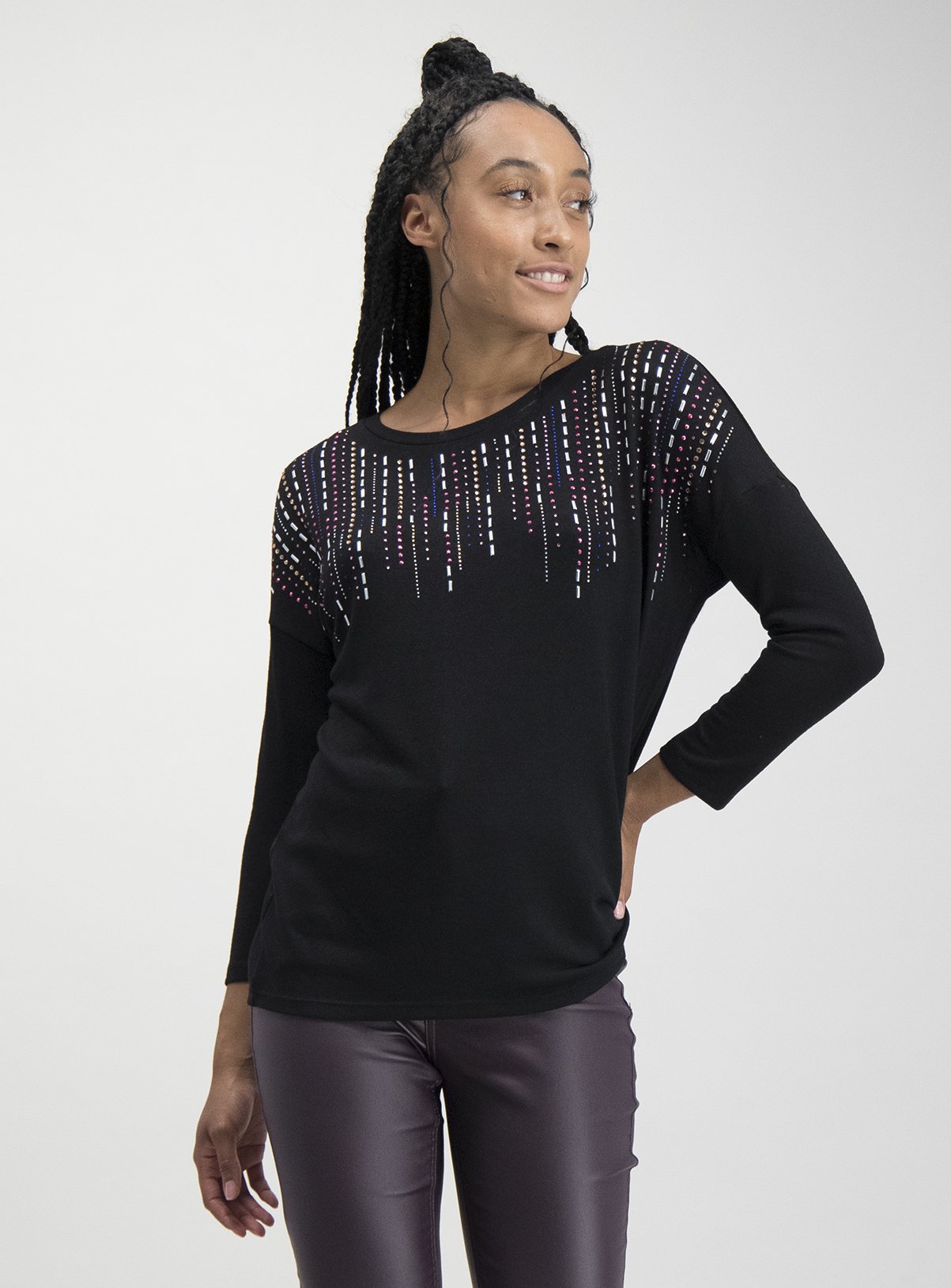 black jumper with sparkle