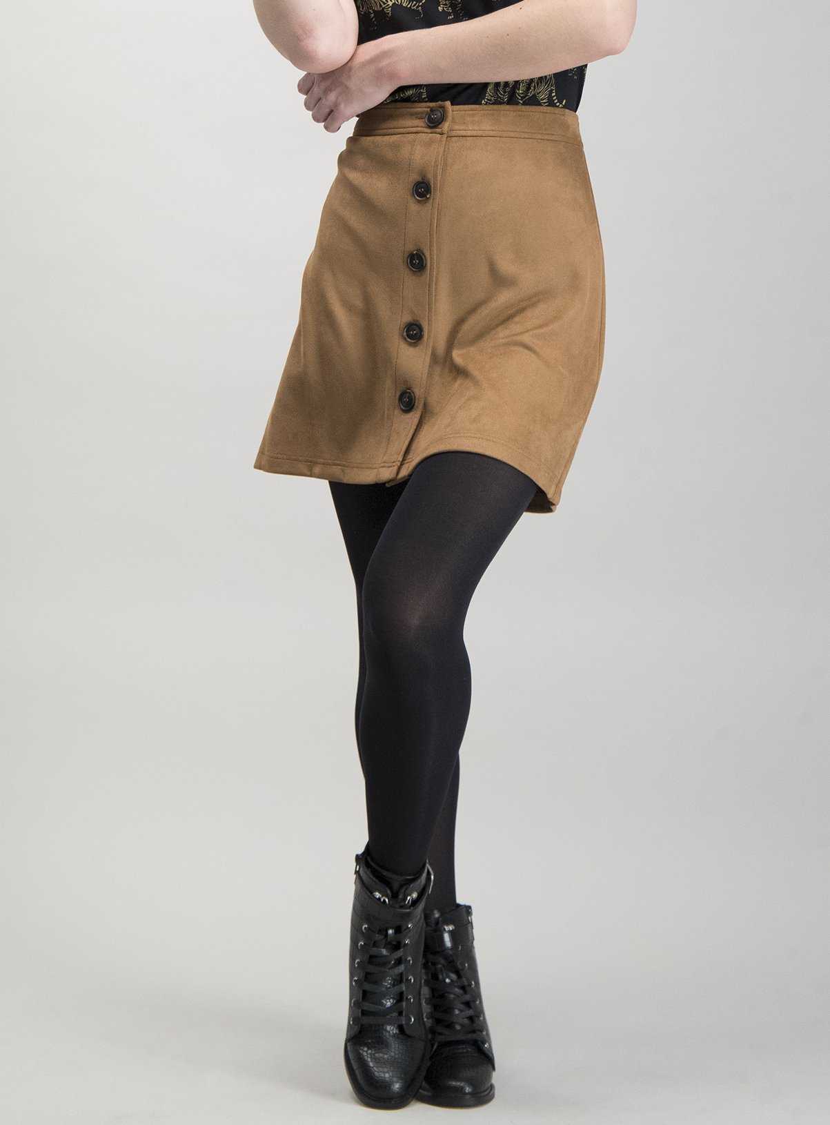 tan suede skirt