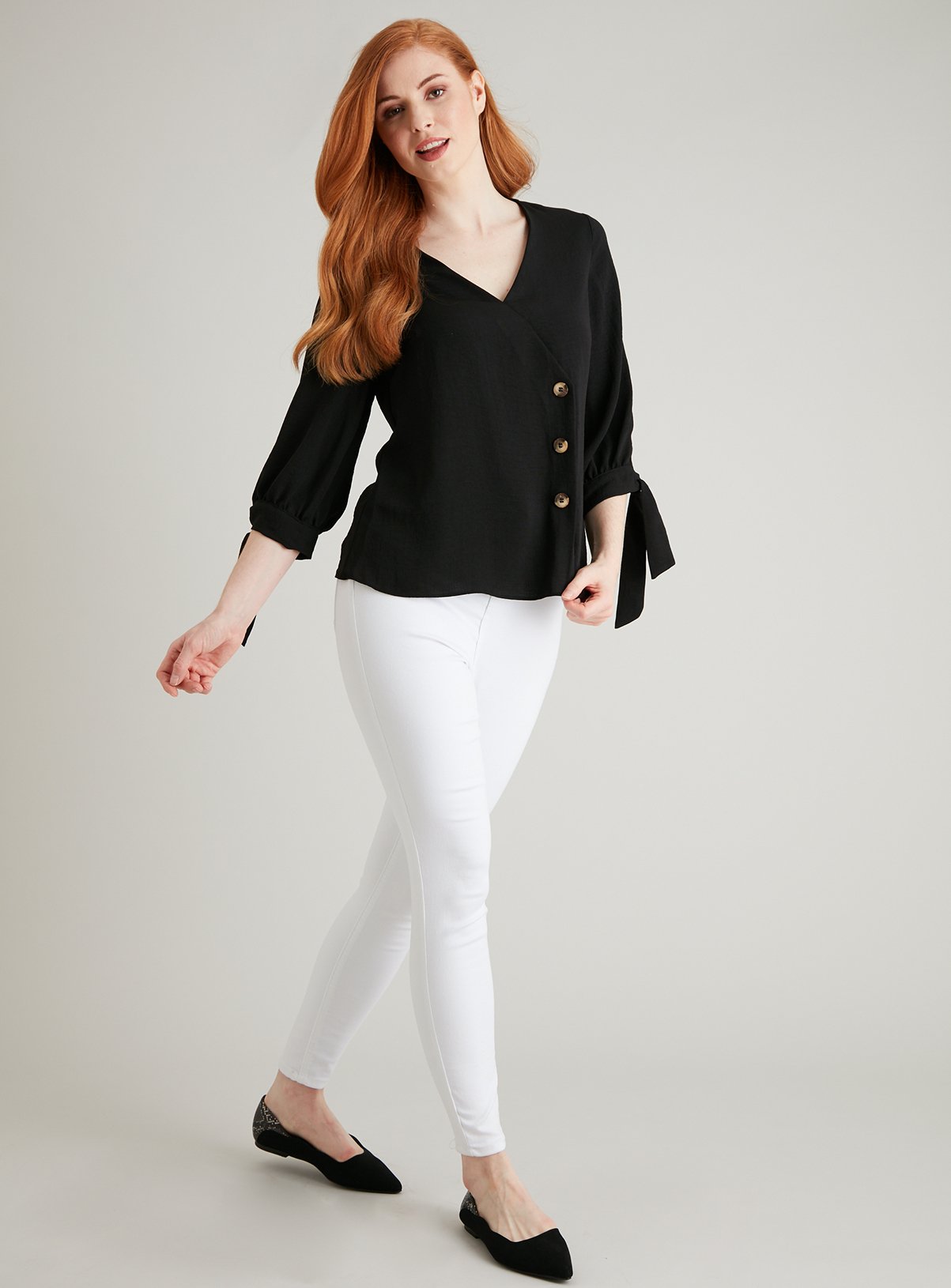 Black Asymmetrical Button Blouse Review