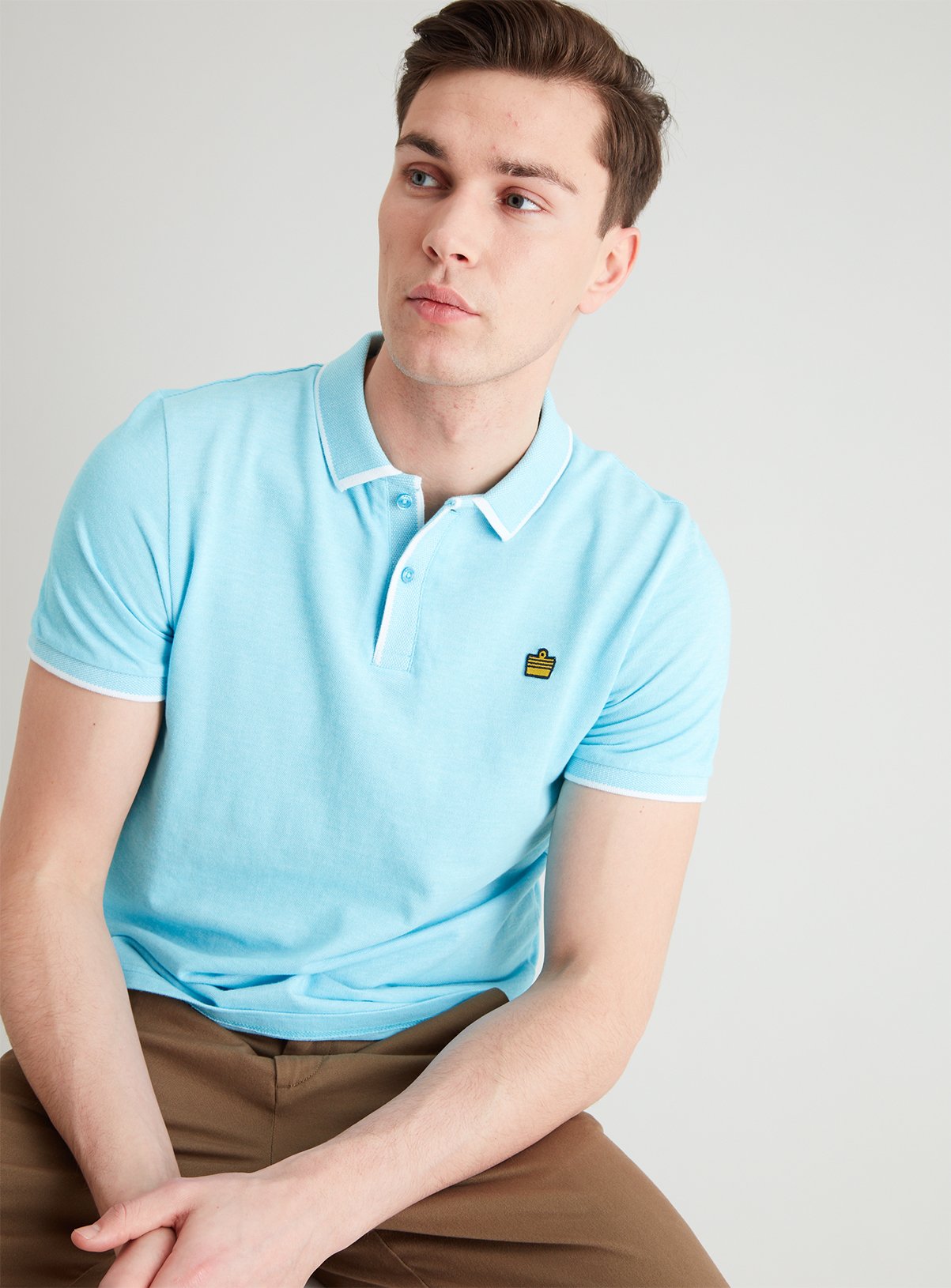 Pale Blue Pique Short Sleeve Polo Shirt Review