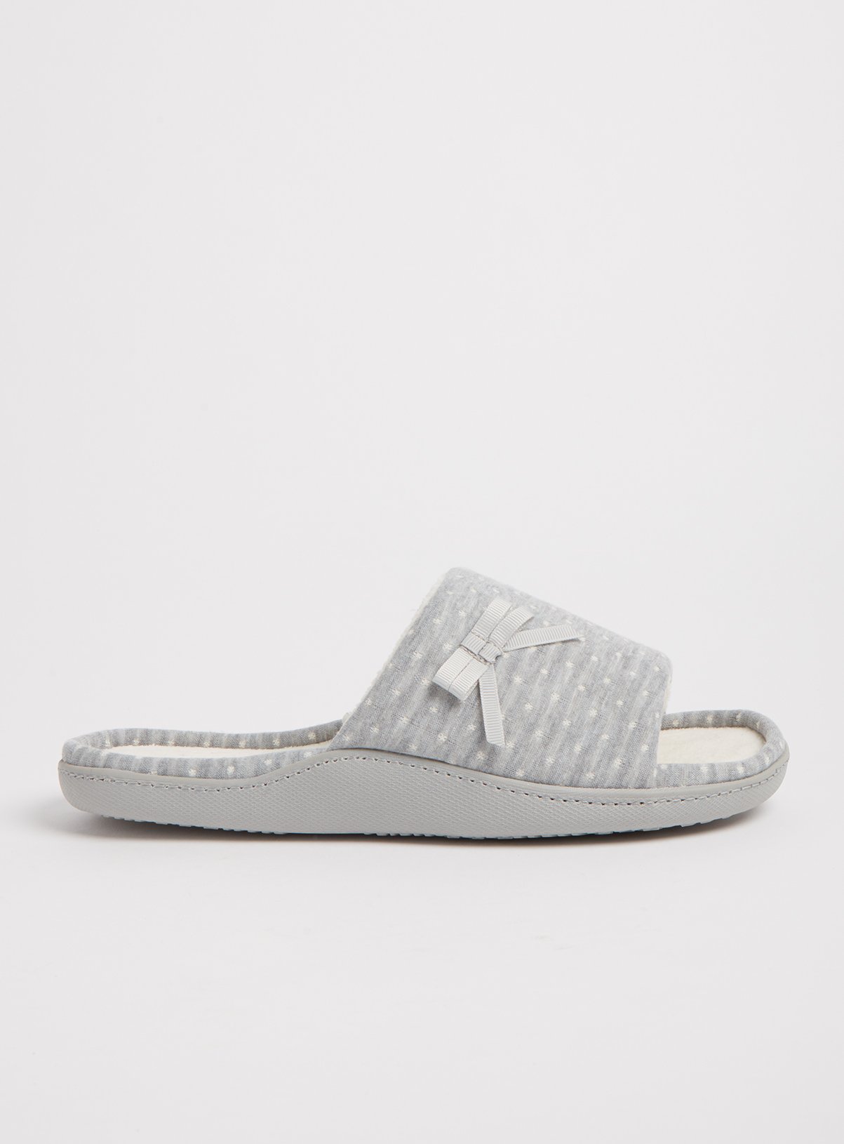 Grey & Cream Spotted Open Toe Slippers Review