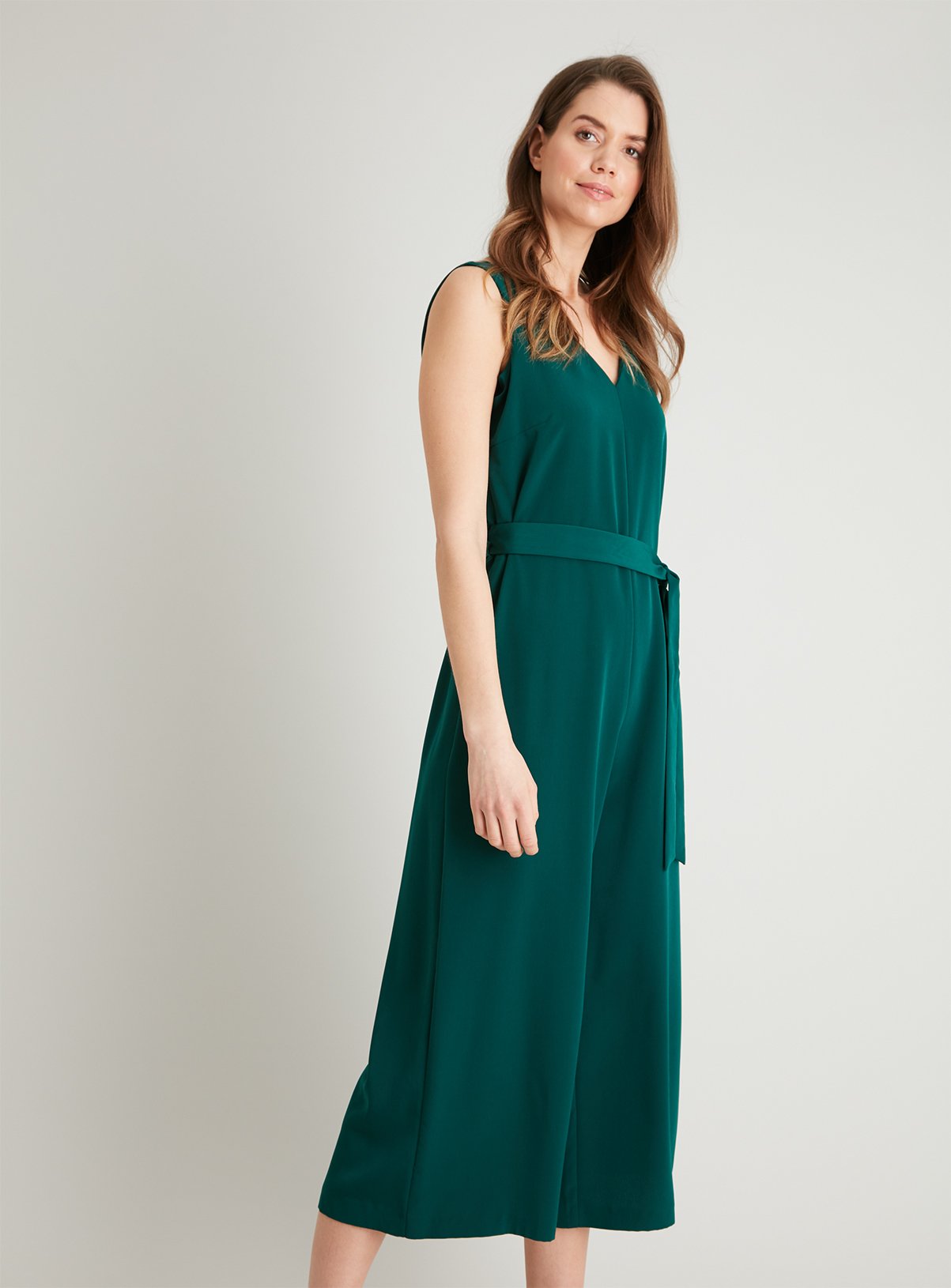 dark green jump suit