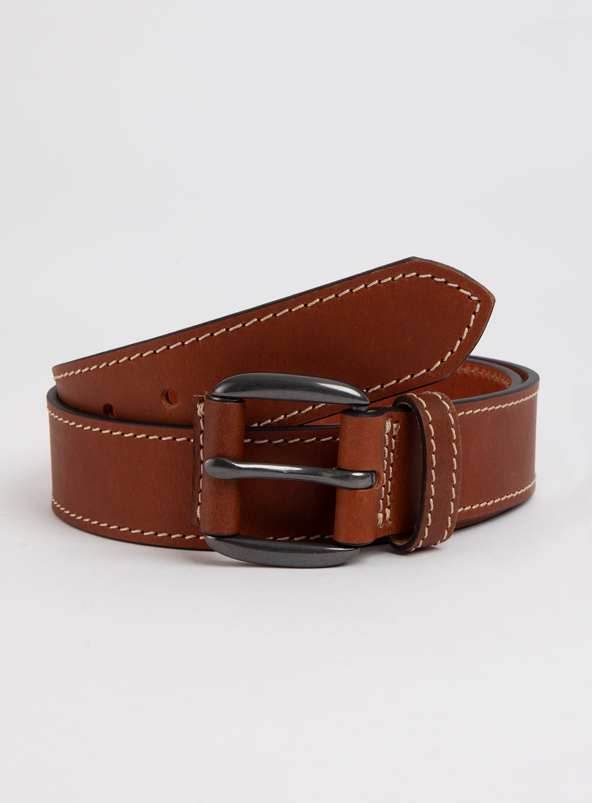 Tan Chunky Stitch Genuine Leather Belt Review