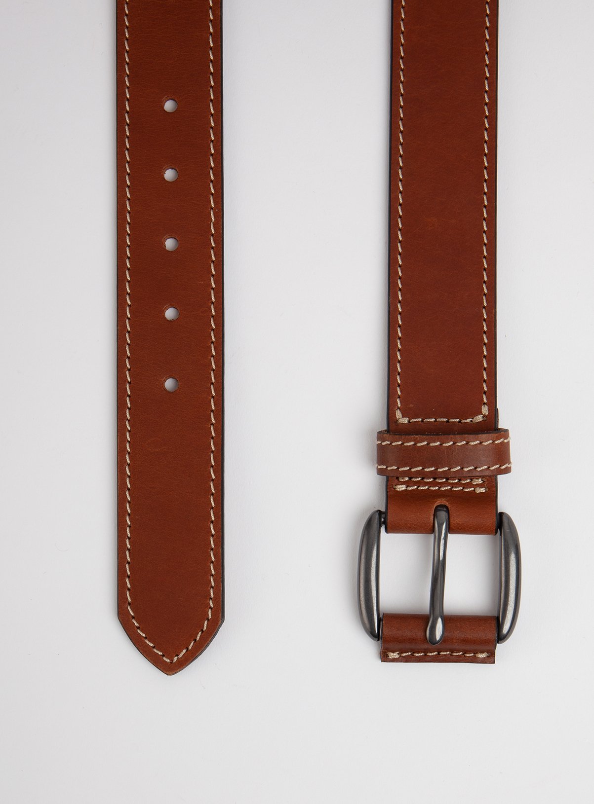 Tan Chunky Stitch Genuine Leather Belt Review