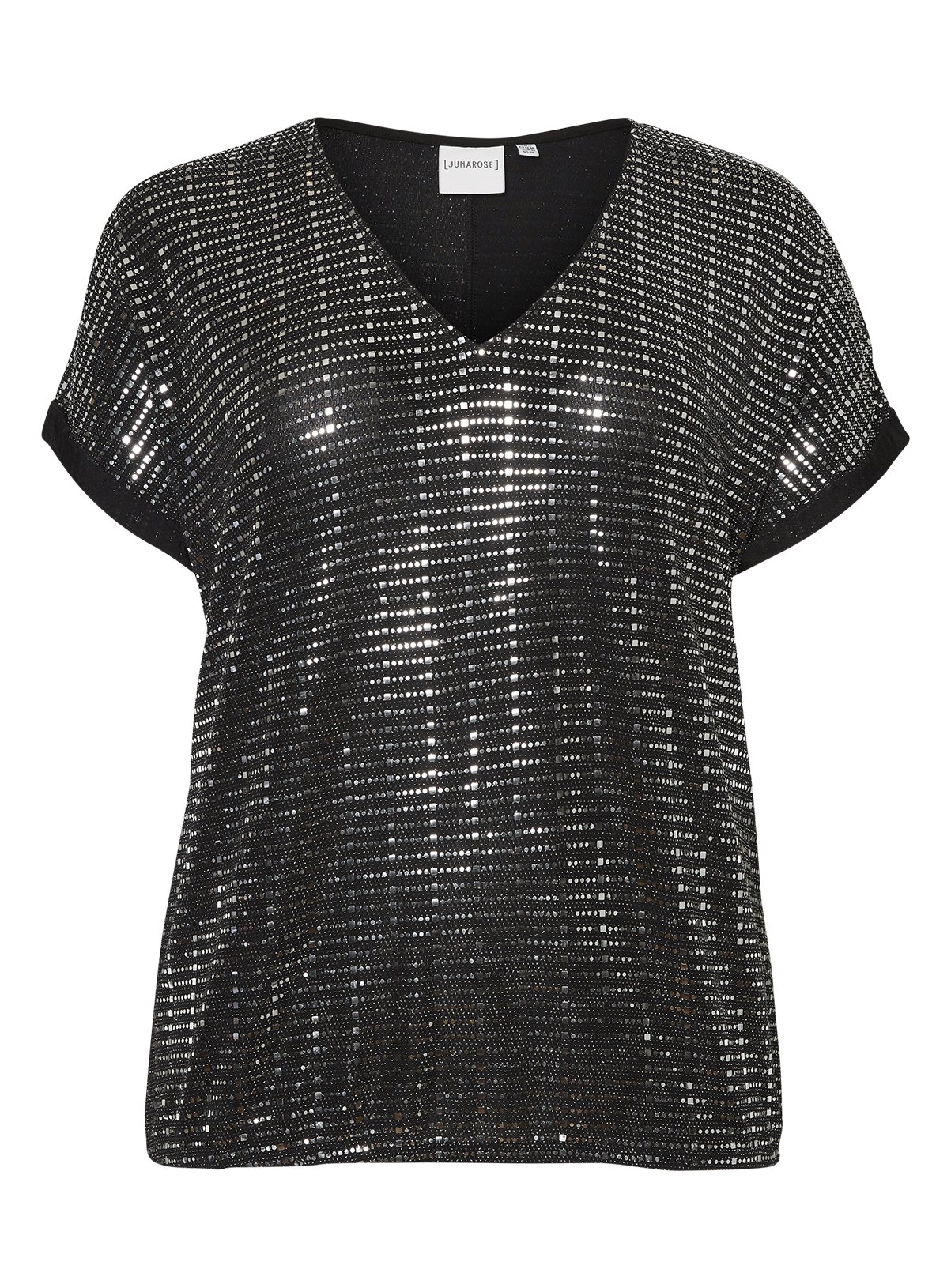 JUNAROSE Silver Sequin Short Sleeve Top Review