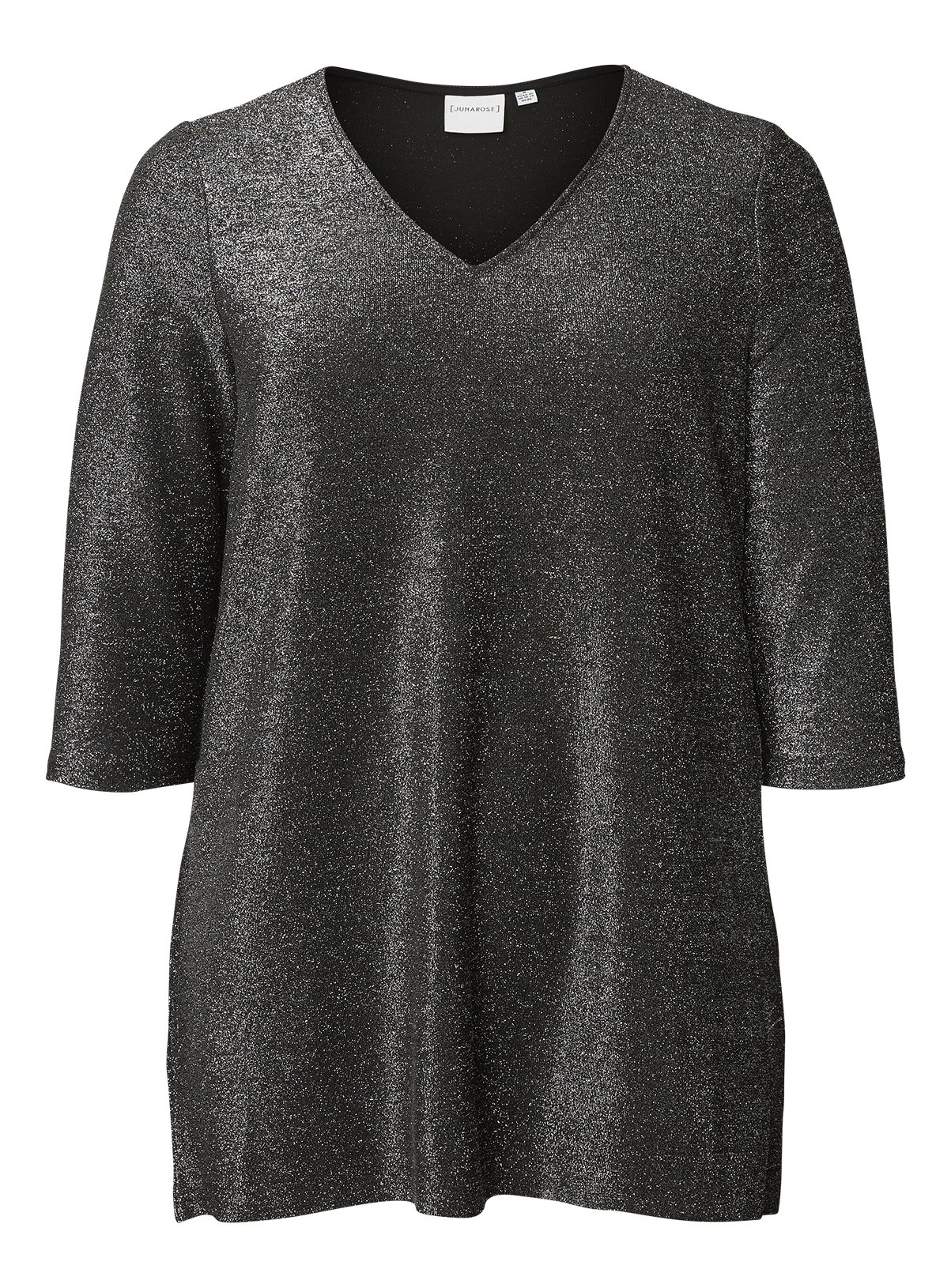 JUNAROSE Black Glitter V-Neck Top Review