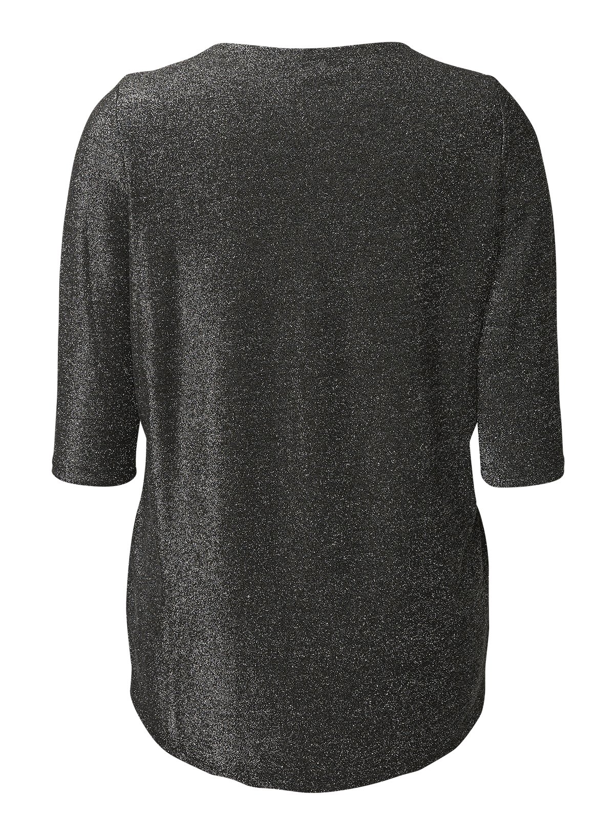 JUNAROSE Black Glitter V-Neck Top Review