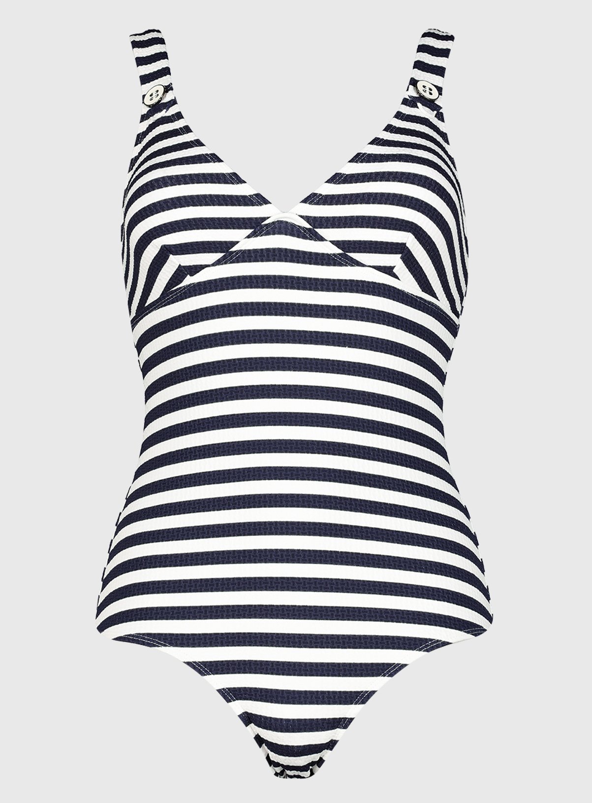 Navy Stripe Textured Swimsuit Review