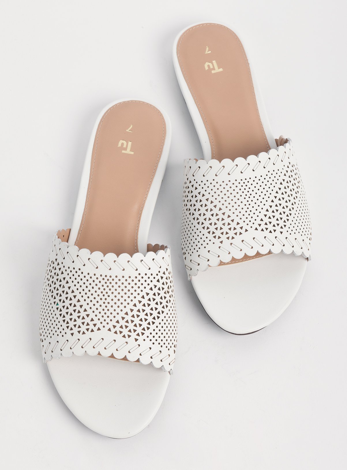 White Laser Cut Mule Sandals Review