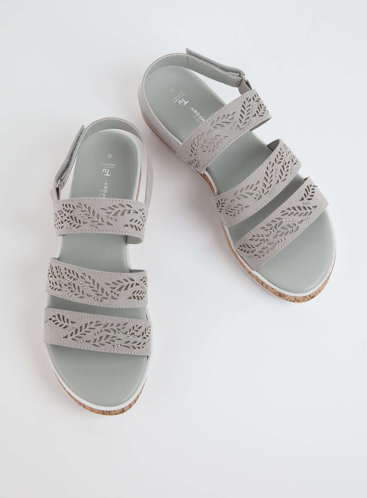 Sole Comfort Grey Leaf Cut-Out Wedge Sandal Review