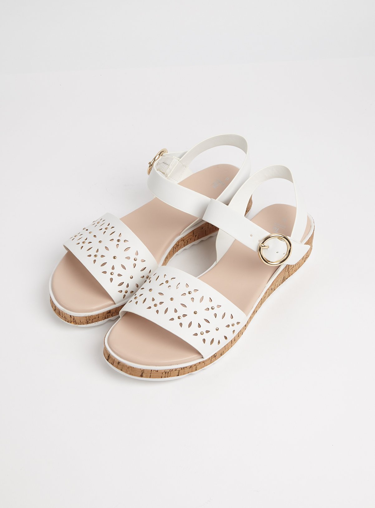 White Cut Out Wedge Sandals Review