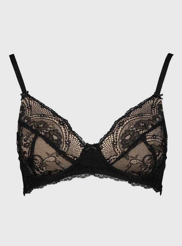 Black Lace Post Surgery Bra - 42D