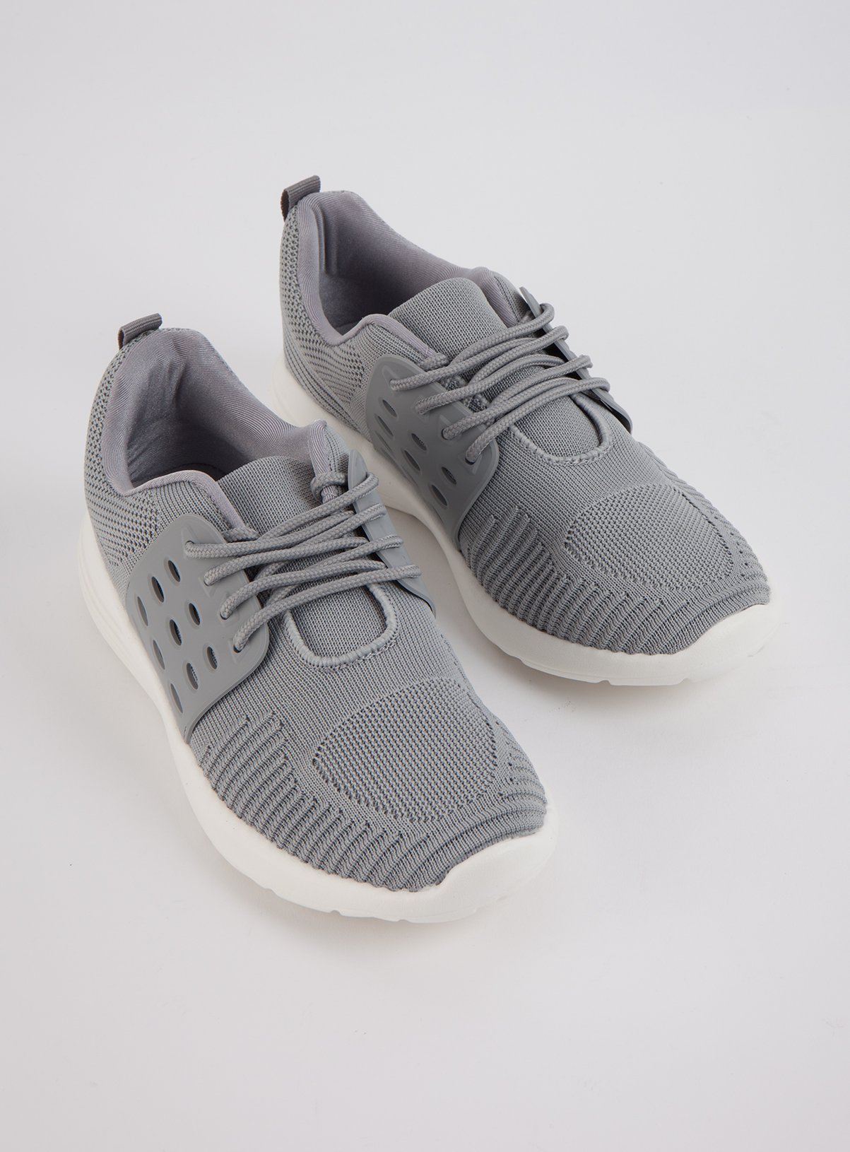 grey knitted trainers
