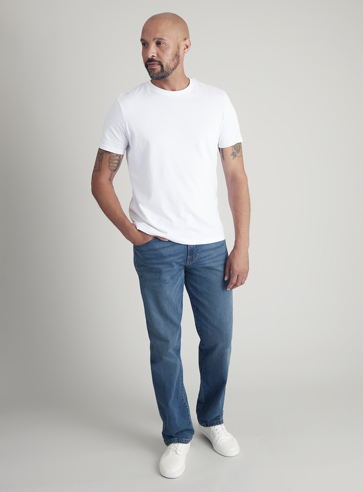 light wash straight leg jeans mens