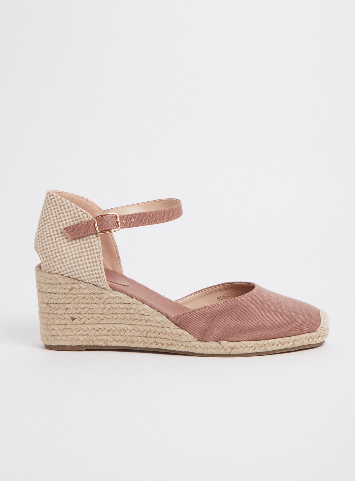 Dark Nude & Cream Canvas Closed Toe Wedge Sandal Review