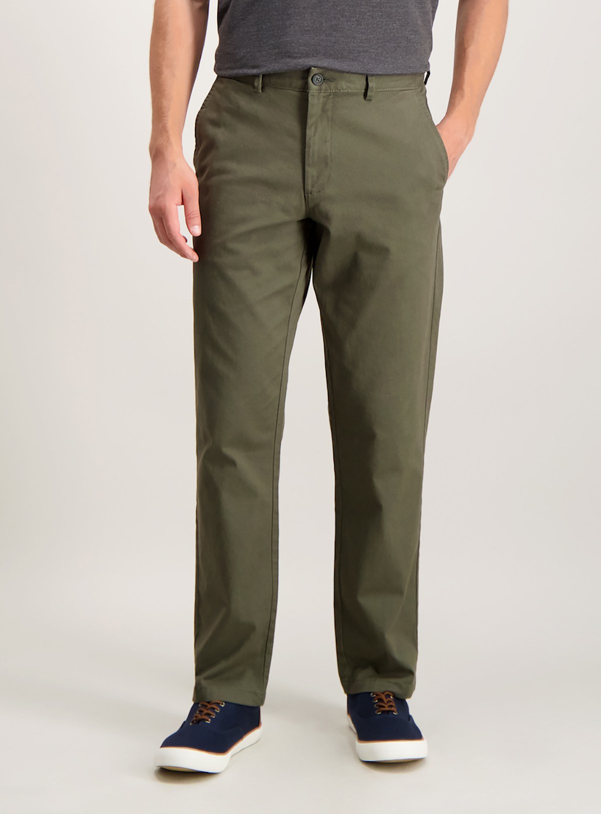 Khaki Straight Leg Chinos With Stretch Review